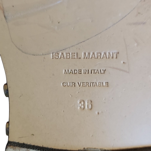 Isabel Marant Jolda Brown leather crossover straps with Gold Buckle Studded - Picture 10 of 16